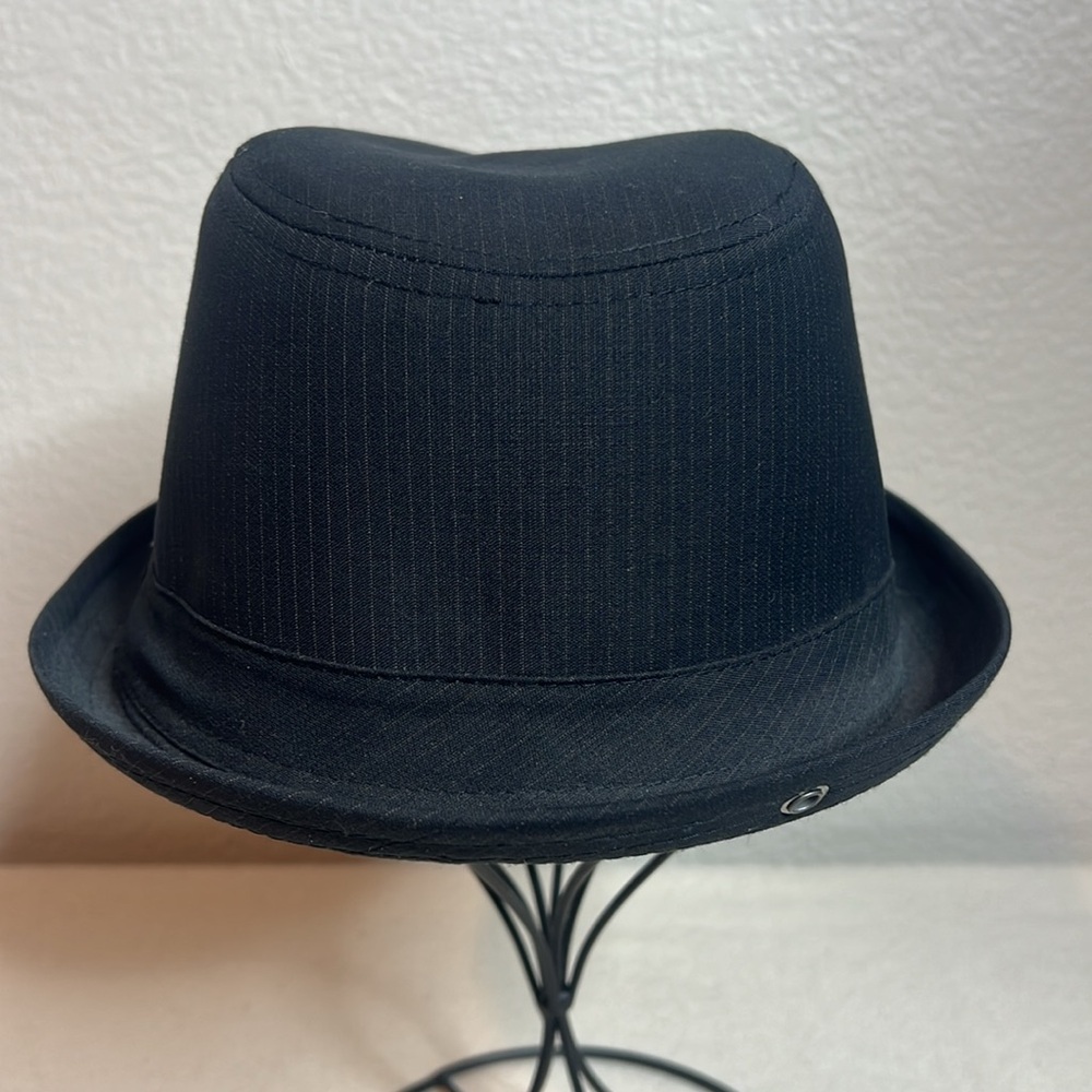 Peter Grimm Black Pinstripe Fedora Hat | L/XL | Classic Dress Hat - Picture 3 of 6